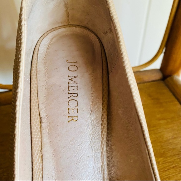 🌱 JO MERCER Sz 7 Nude Court Shoes Heels Peep-toe Pebbled EUC - Picture 6 of 10
